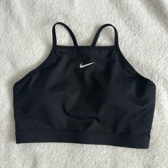 Nike Dri-Fit High Neck Racer Back Sports Bra Black - Picture 3 of 10